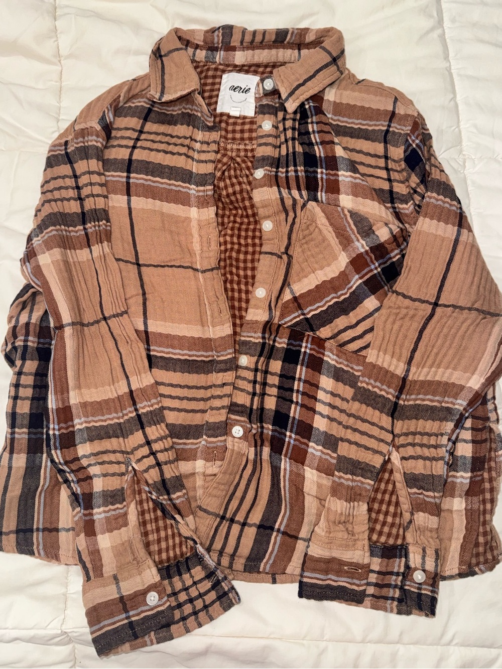 Aerie Plaid Pajama Long sleeve